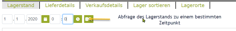 Lagerstand zu einem bestimmten Zeitpunkt